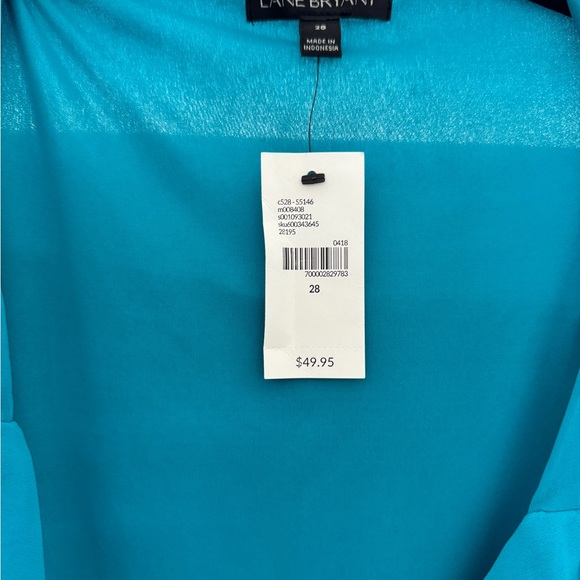 Lane Bryant teal ruffle blouse size 28 - Picture 5 of 5